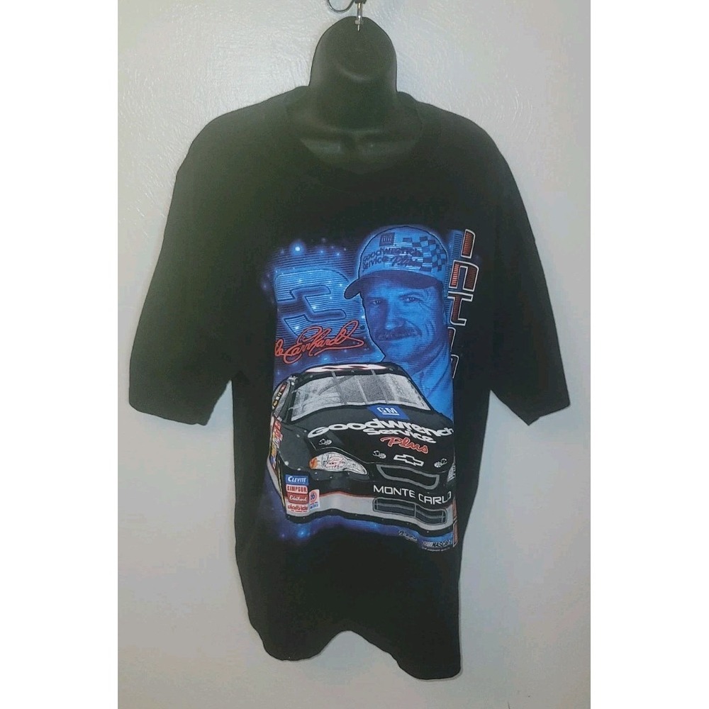 Vintage Nascar‎ Shirt Mens Large Black Dale Earnhardt GM Intimidator Lee Chase